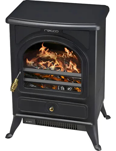 Estufa Eléctrica Calefactor Chimenea Clásica 1800w Aire Forz Negro