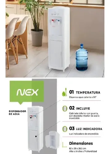 Dispensador De Agua Nex Pedestal 20l Fría Caliente Color Blanco