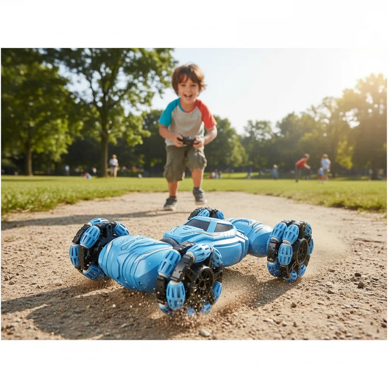 Auto Control Remoto De Acrobacias Para Niño Azul Acero