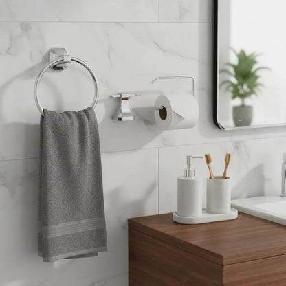 Kit De 3 Accesorios Para Baño Sensi D Acqua Roma Plateado