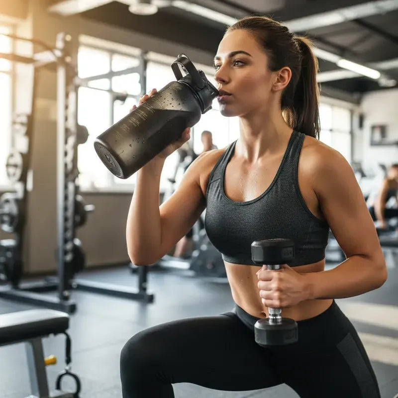 Botella Deportiva Motivacional 2l Para Hidratación Negro