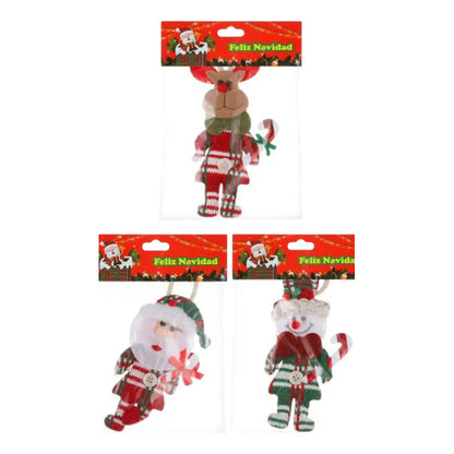 Pack De 3 Adornos Navideños De 17x7 Cm Rojo