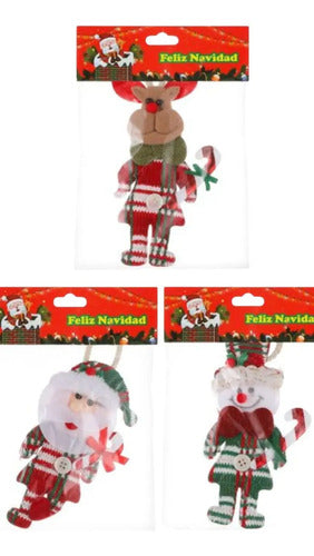 Pack De 3 Adornos Navideños De 17x7 Cm Rojo