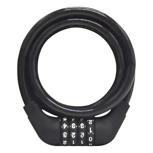 Candado Bicicleta con Clave 1 Metro Cable Acero Seguridad An Negro