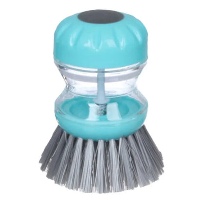 Cepillo De Limpieza Con Dispensador De Jabón 7cm X 9cm Celeste