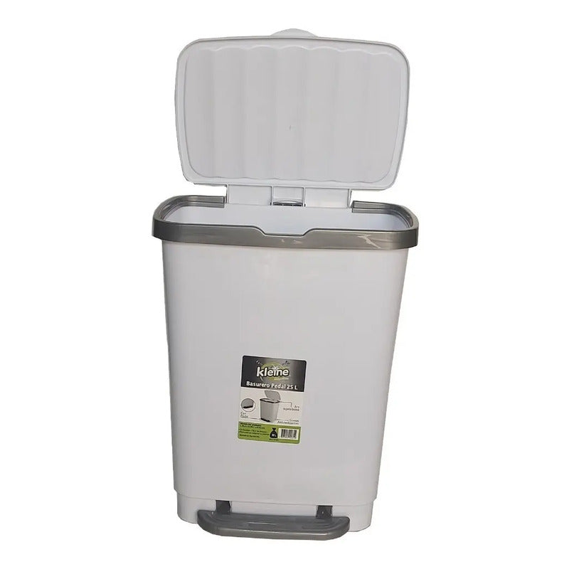 Basurero De Pedal 25 Litros Kleine Blanco