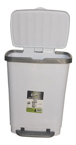 Basurero De Pedal 25 Litros Kleine Blanco