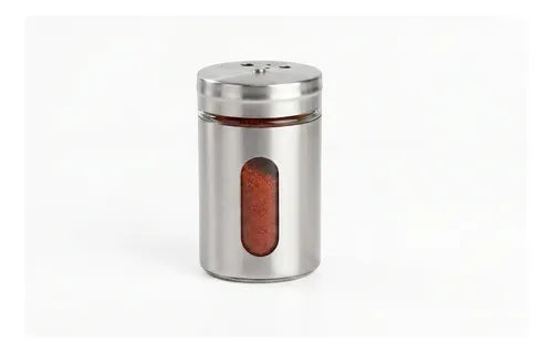 Pack 4 Especiero De Metal Plateado 90ml Gris Oscuro