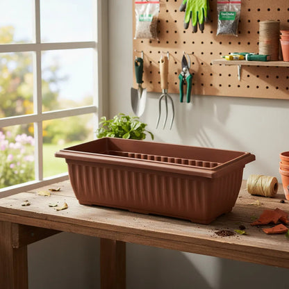 Pack 2 Macetero Tipo Jardinera Colonial. 45cm Terracota