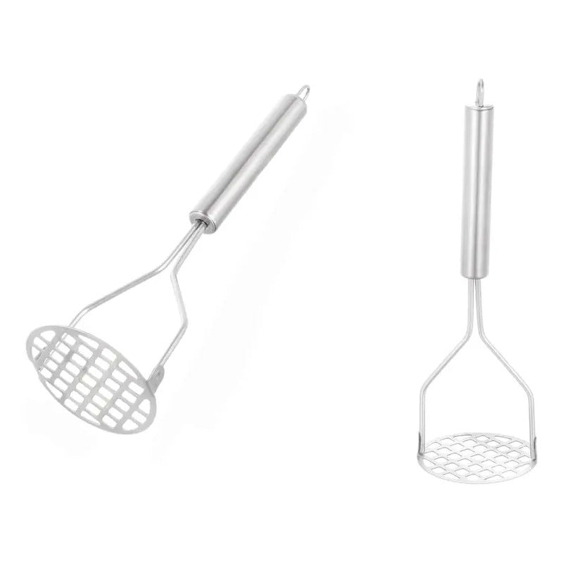 Pack 2 Moledor De Papas Utensilio Triturador Puré 25 Cm Plateado
