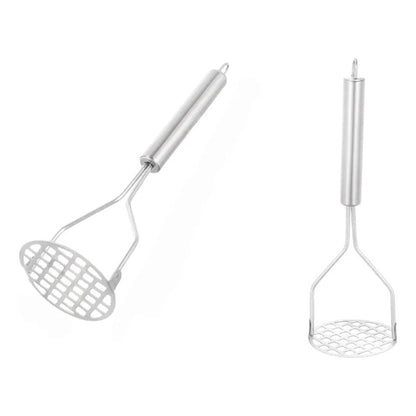 Pack 2 Moledor De Papas Utensilio Triturador Puré 25 Cm Plateado