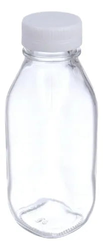 Pack 6 Frascos De Vidrio Para Jugos Con Tapa Plástica 300ml Vidrio