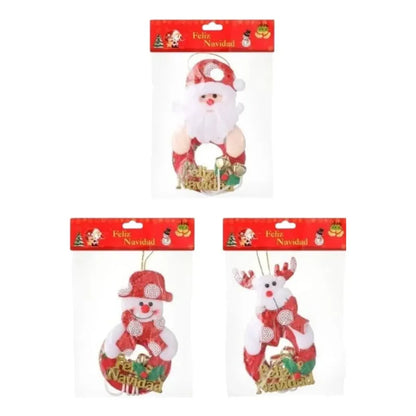 Pack De 3 Adornos Navideños De 22x10 Cm Rojo