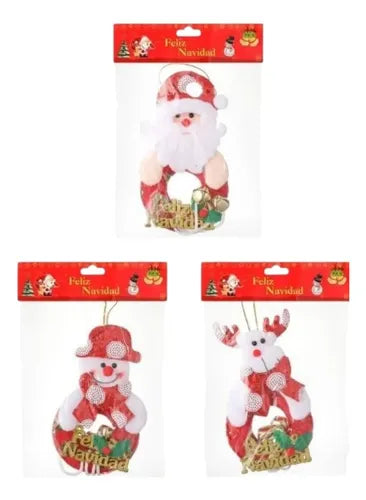 Pack De 3 Adornos Navideños De 22x10 Cm Rojo