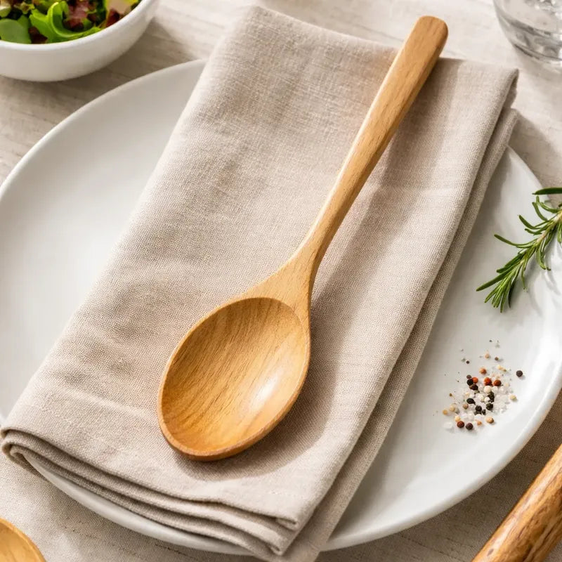 Cuchara De Bambu 18cmx4cm Cocina Utensilio De Madera Madera