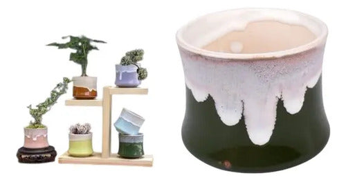 Pack 3 Maceteros Cerámica Para Suculentas 7cm Decorativos