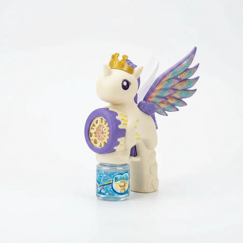Pistola De Burbujas  Unicornio Para Niños  Automática Rosa Y Blanco