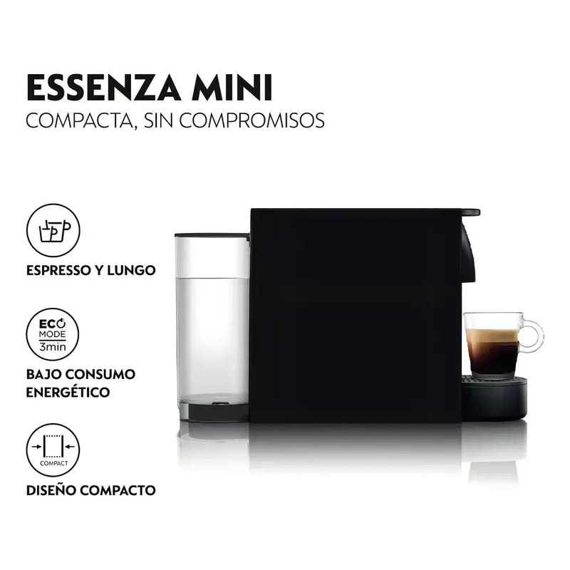 Cafetera Nespresso Essenza Mini Con Espumador De Leche Negro
