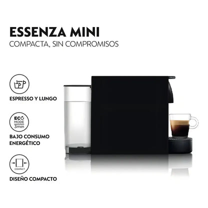 Cafetera Nespresso Essenza Mini Con Espumador De Leche Negro