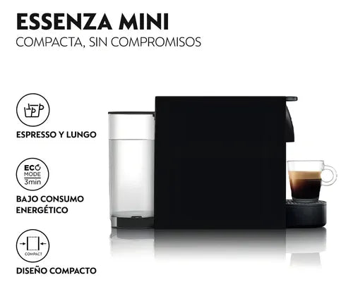 Cafetera Nespresso Essenza Mini Con Espumador De Leche Negro Negro