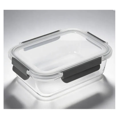 Set 2 Tupper Hermético Vidrio 1040ml Transparente