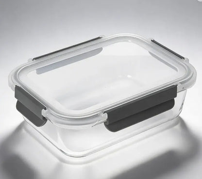 Set 2 Tupper Hermético Vidrio 1040ml Transparente