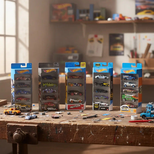 Pack De 5 Carrinhos Hot Wheels 1:64 Miniatura Mattel Sortido