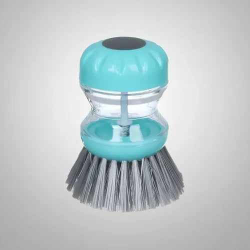Cepillo De Limpieza Con Dispensador De Jabón 7cm X 9cm Celeste