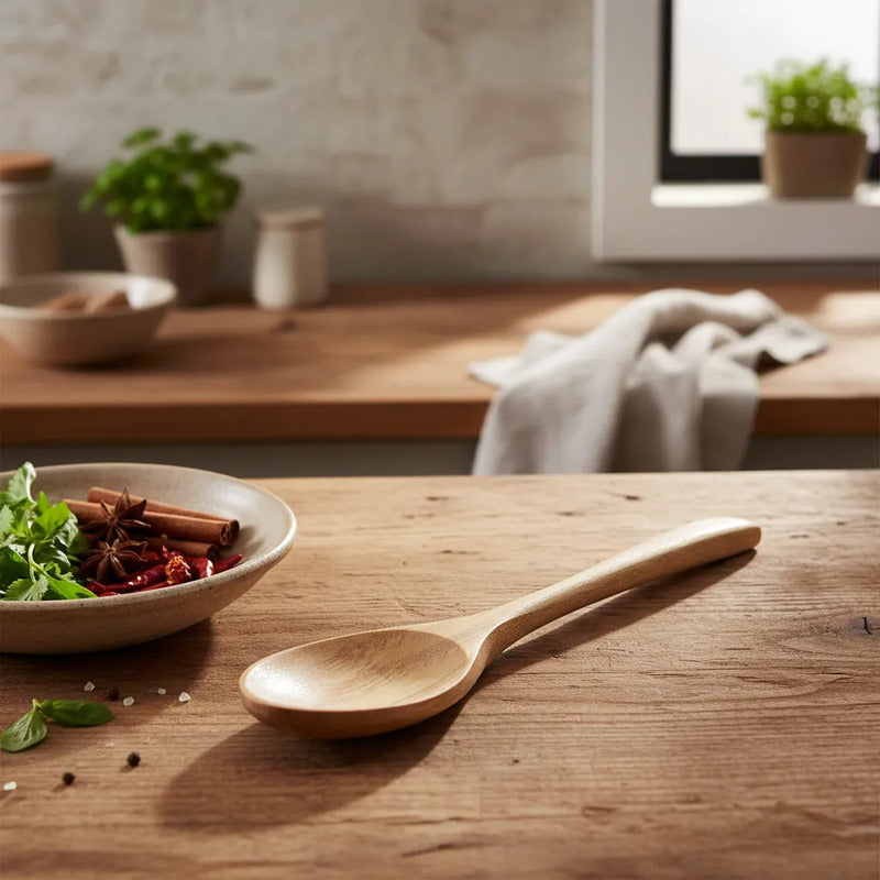 Cuchara De Bambu 18cmx4cm Cocina Utensilio De Madera Madera