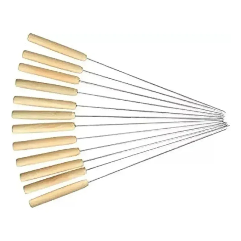 Set De 12  Brochetas Para Anticuchos Marrón Claro
