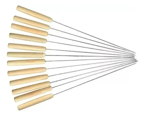 Set De 12  Brochetas Para Anticuchos Marrón Claro