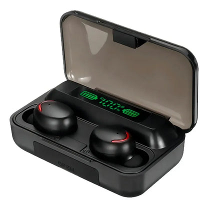 Audífonos Inalámbricos Bluetooth F9 Negro Luz Led In-ear Luz Azul Marino