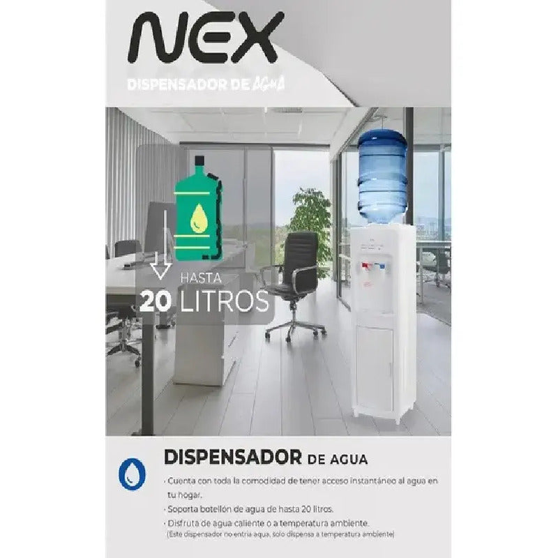 Dispensador De Agua Nex Pedestal 20l Fría Caliente Color Blanco