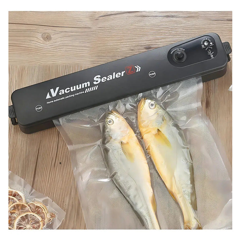 Maquina Selladora Al Vacio Para Alimentos Cocina + 10 Bolsa Negro