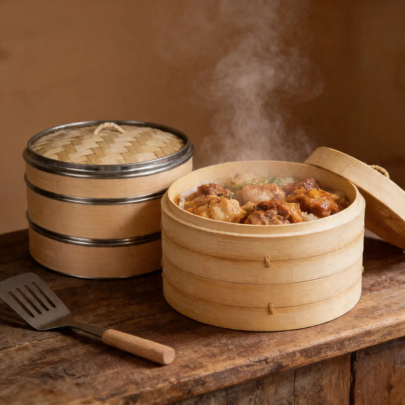 Olla Vaporera De Bambu De Cesta 20cm Bambú