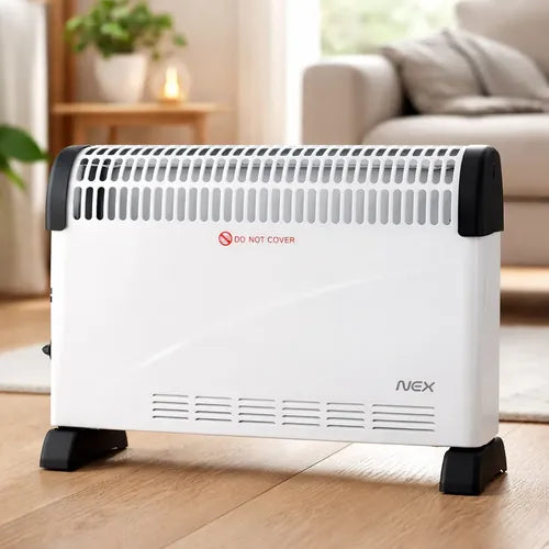 Convector Eléctrico Nex 1800w Con Timer Y Termostato Blanco Blanco