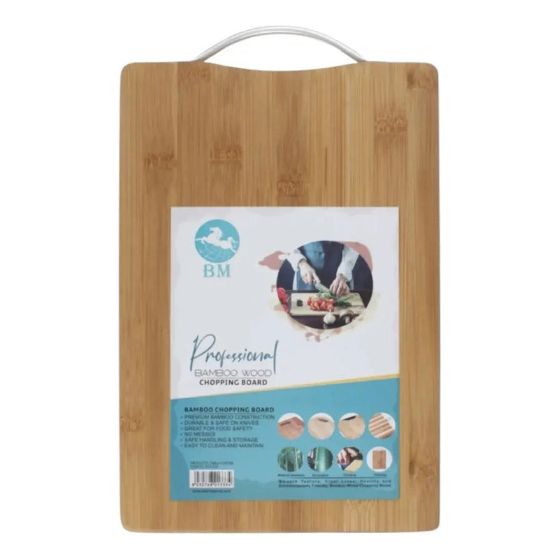 Tabla Bambú Rectangular 40x30 Cm Para Picar Lisa Bambú