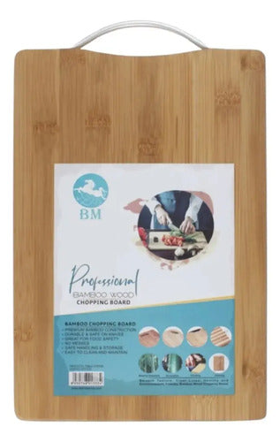 Tabla Bambú Rectangular 40x30 Cm Para Picar Lisa Bambú
