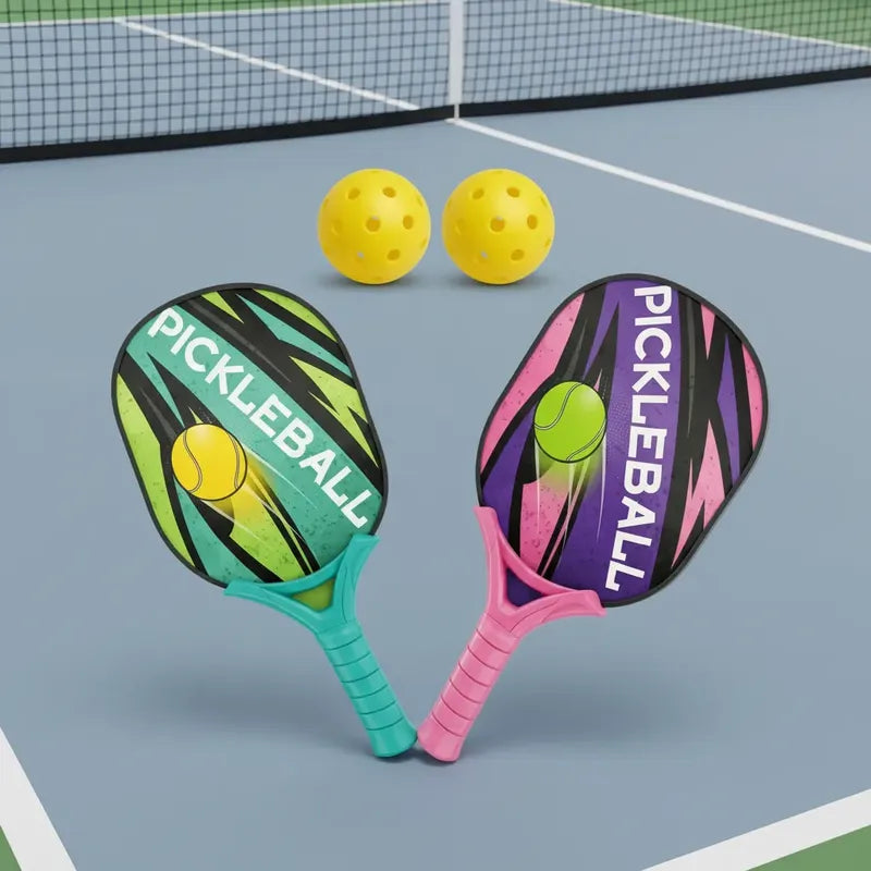Pack 2 Raqueta Pickleball + 2 Pelotas Para Niños Varios