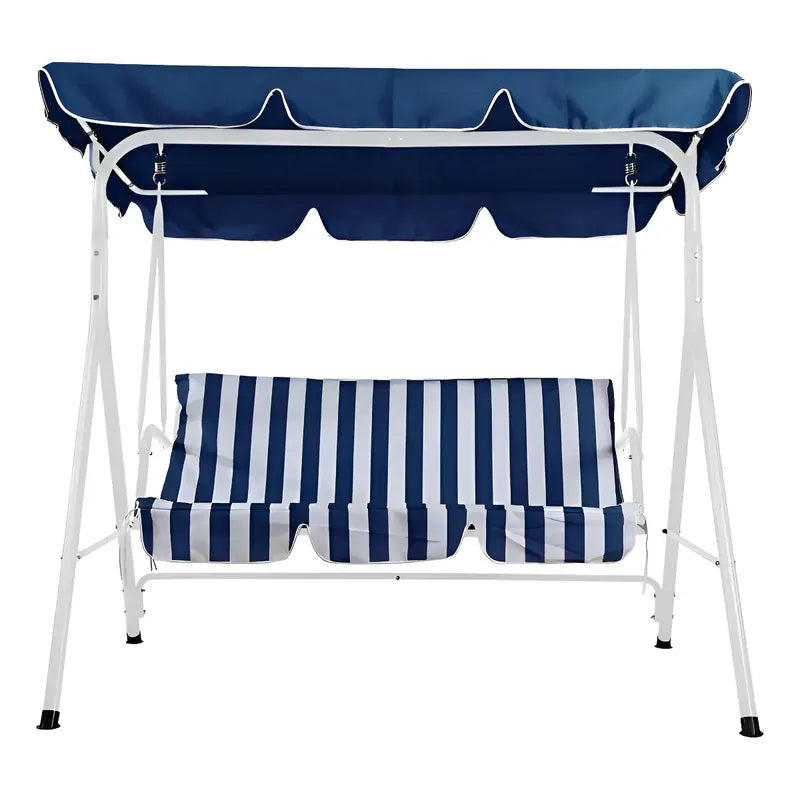 Sillón Columpio 3 Personas Rayas Azul Azul