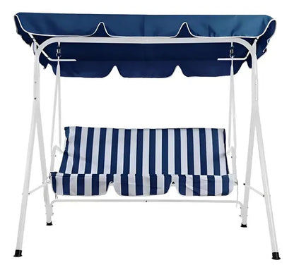 Sillón Columpio 3 Personas Rayas Azul Azul