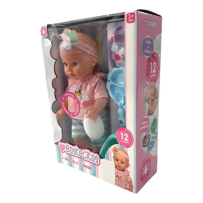 Muneca 36cm C/12 Sonidos Y Hace Pipi