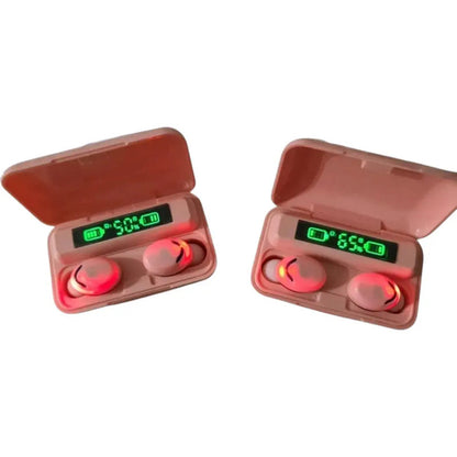 Audífonos Bluetooth Inalámbricos F9-5 Pantalla Táctil Rosa