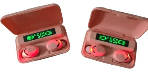 Audífonos Bluetooth Inalámbricos F9-5 Pantalla Táctil Rosa
