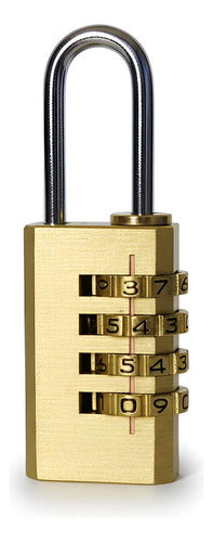 Candado Con Clave Combinacion 35mm Seguridad Color Dorado Dorado