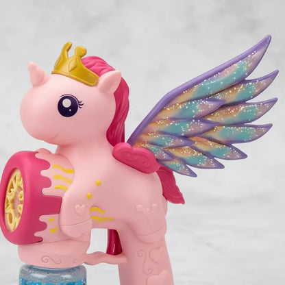 Pistola De Burbujas  Unicornio Para Niños  Automática Rosa Y Blanco