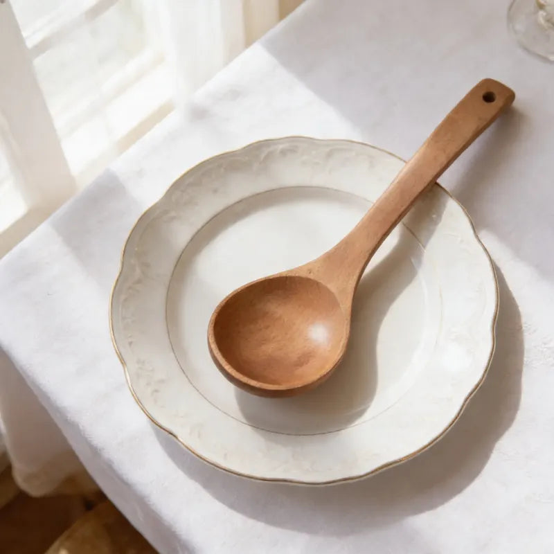 Cuchara De Bambu 23cmx7.5cm Para Cocinar Utensilio Madera