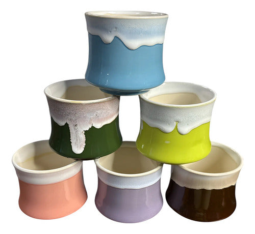 Pack 3 Maceteros Cerámica Para Suculentas 7cm Decorativos