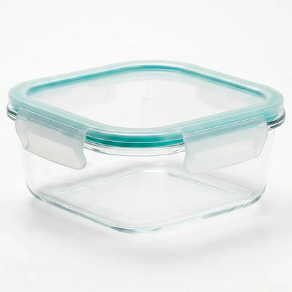 Set 4 Tupper Hermético Vidrio 520ml Transparente