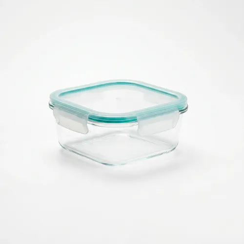 Set 4 Tupper Hermético Vidrio 520ml Transparente